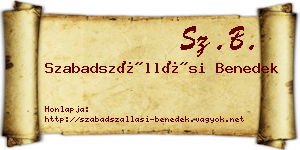 Szabadszállási Benedek névjegykártya