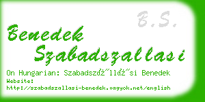 benedek szabadszallasi business card